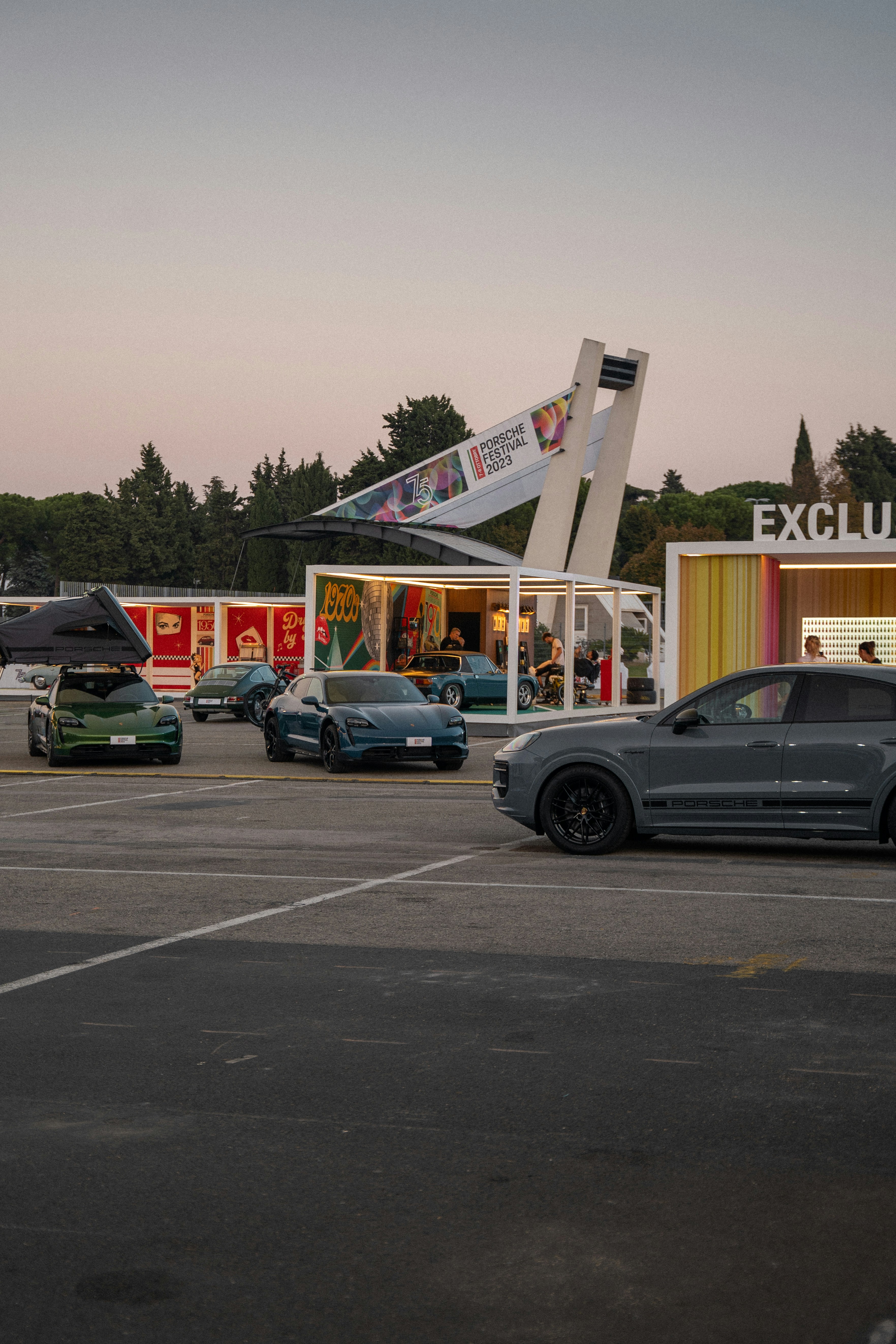 a parking lot with cars parked in it