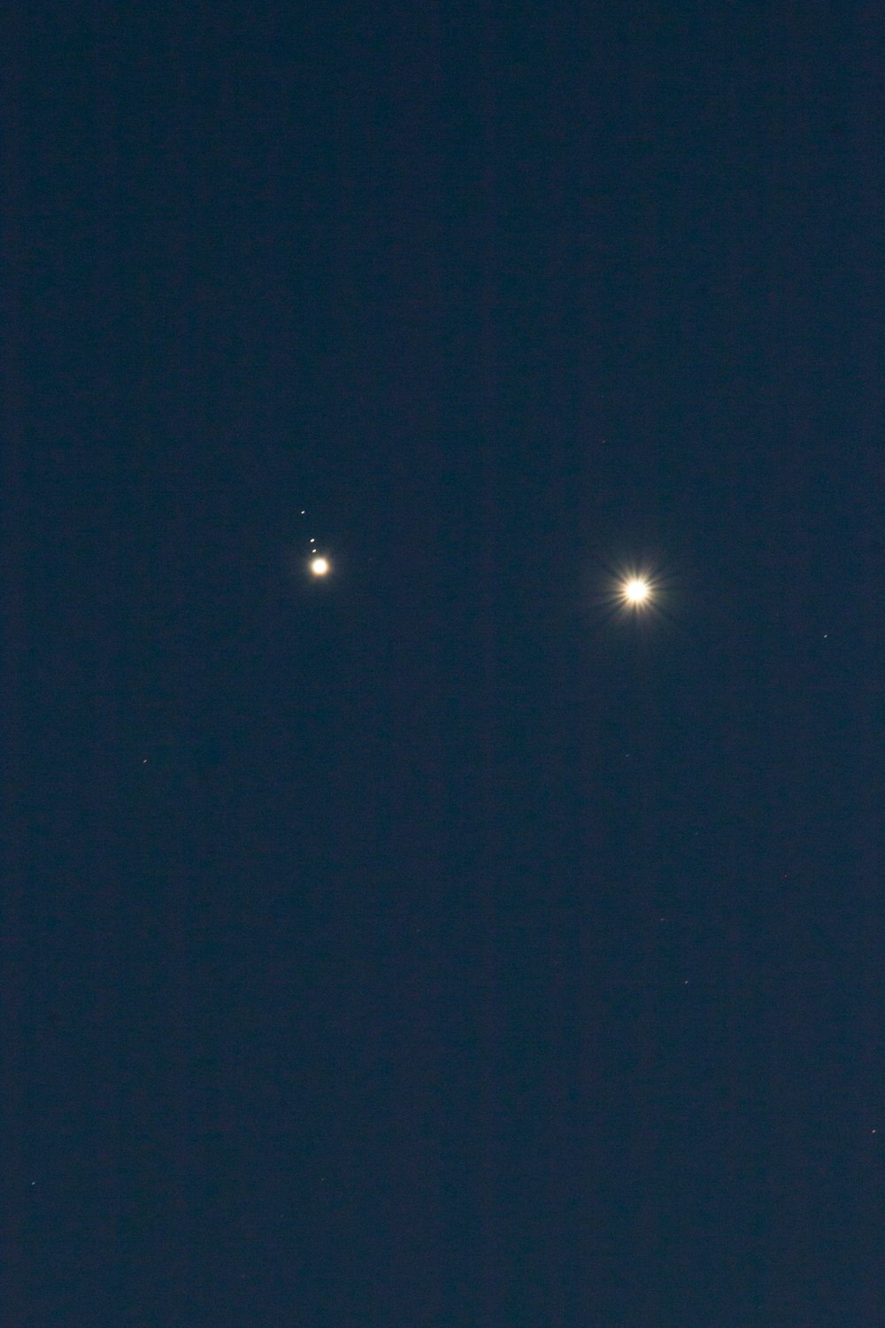 a couple of lights that are in the sky