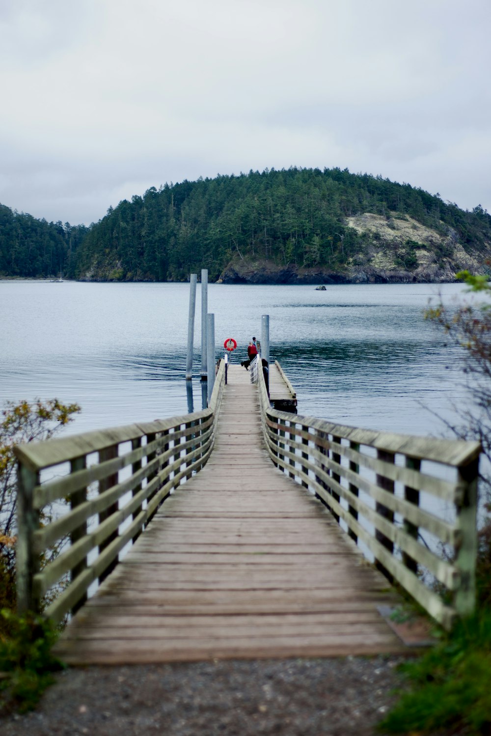 a wooden bridge over a body of water