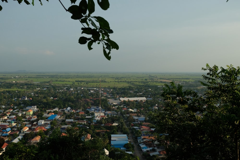 a view of a city from a hill