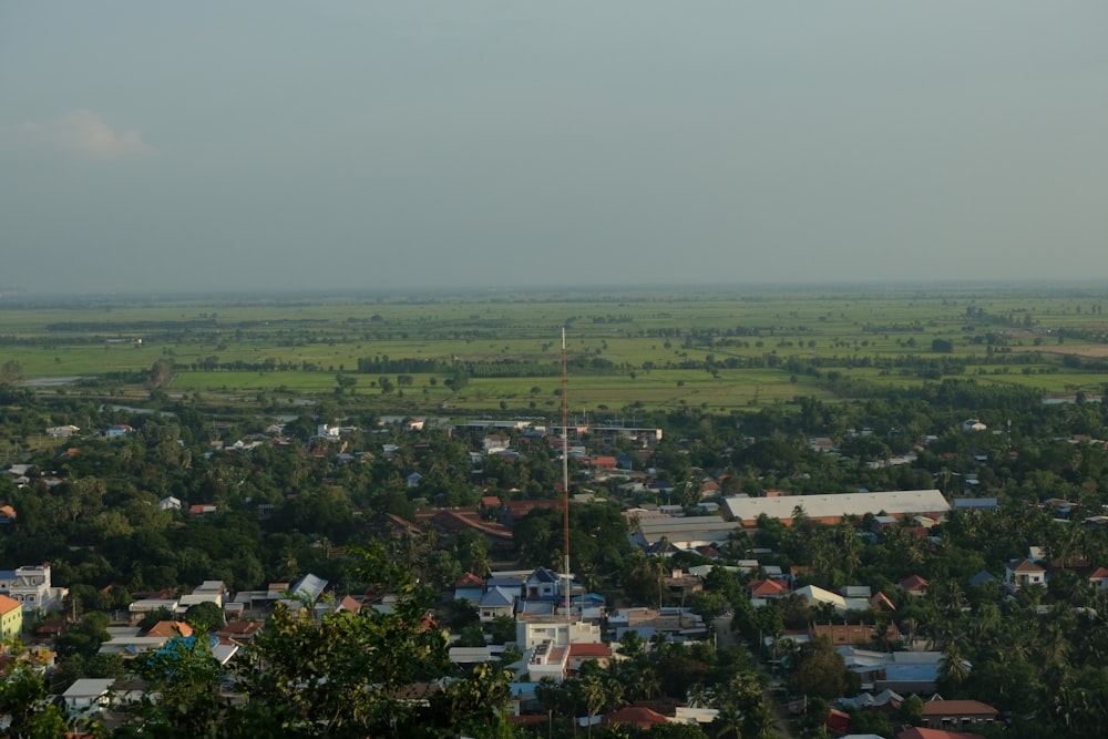 a view of a city from a hill