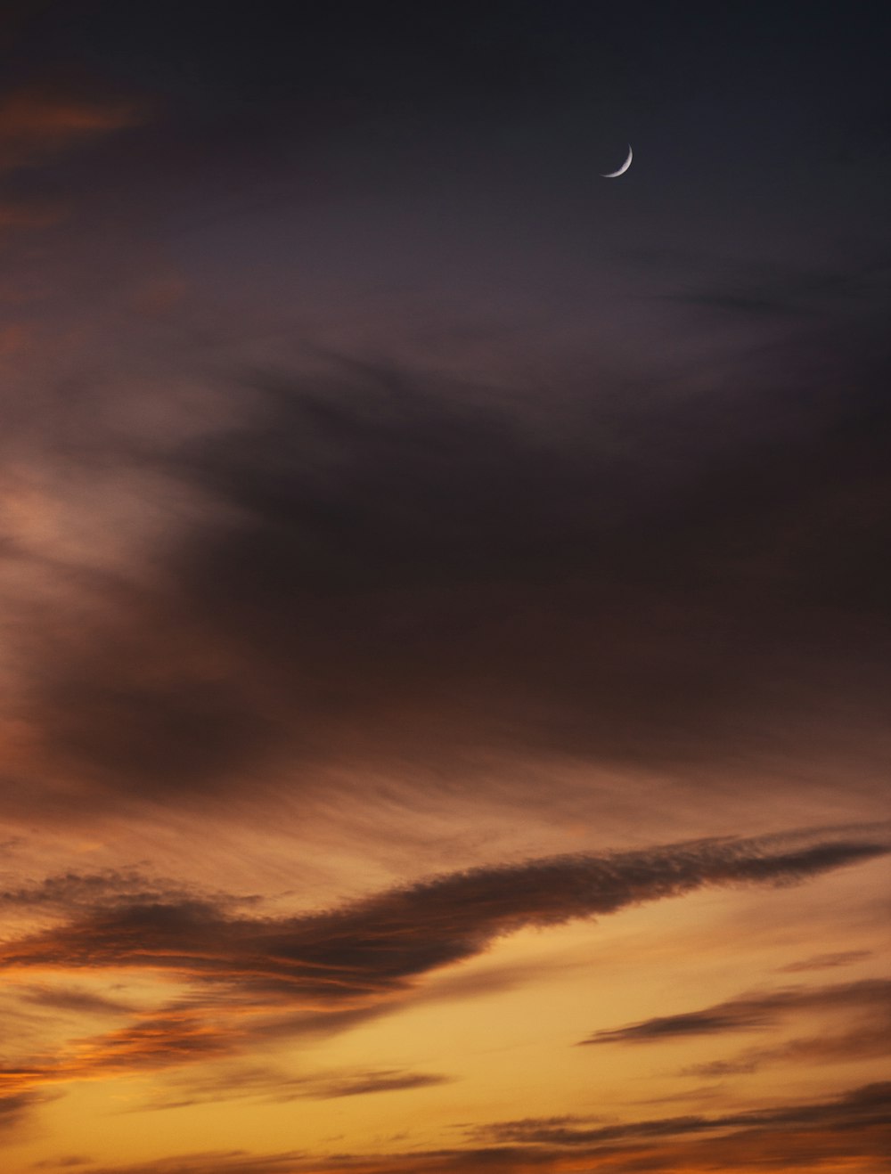 a plane flying in the sky at sunset