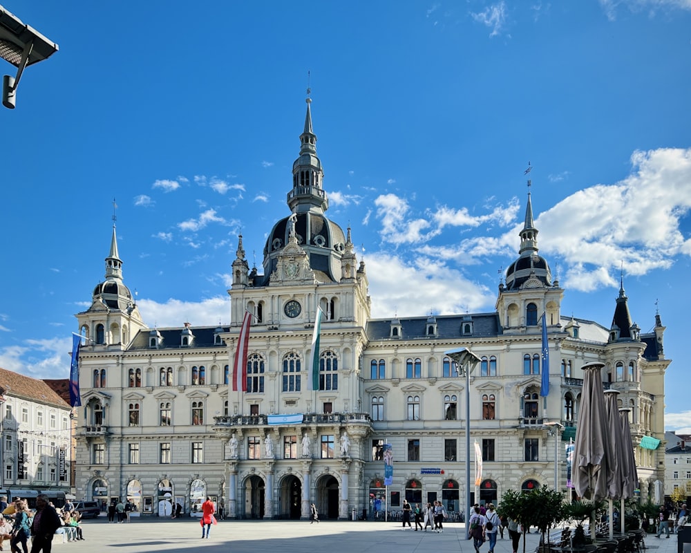 a large building with a clock tower on top of it