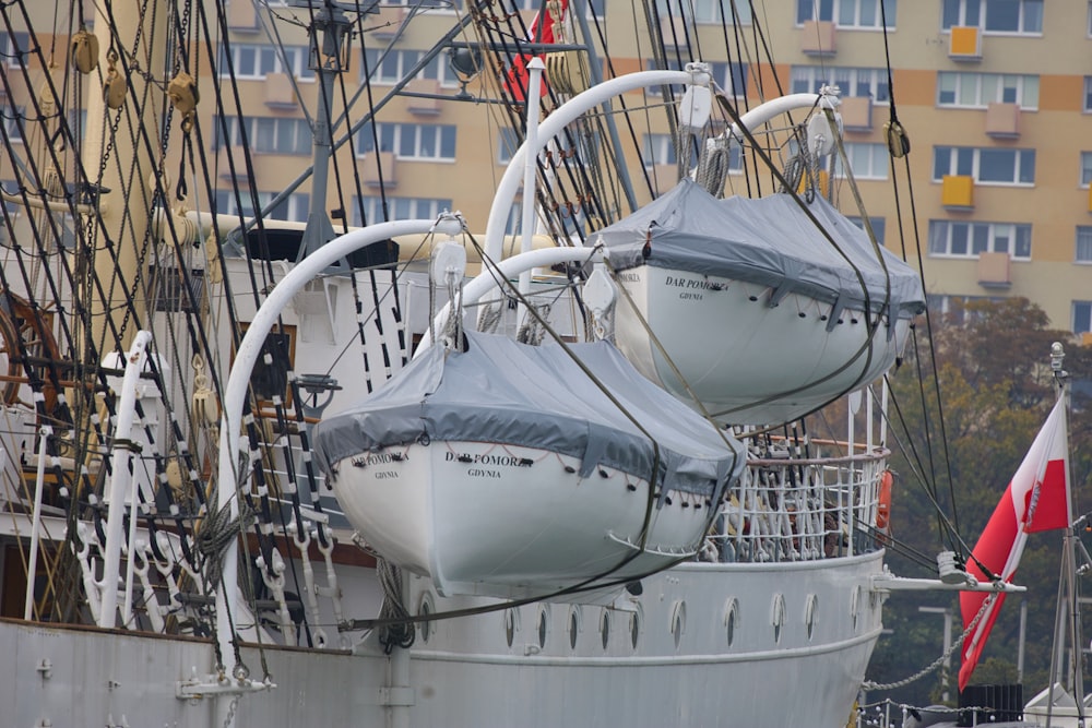 a couple of boats that are sitting in the water