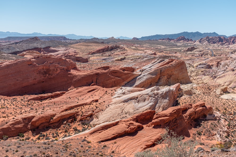 a view of the desert from the top of a hill