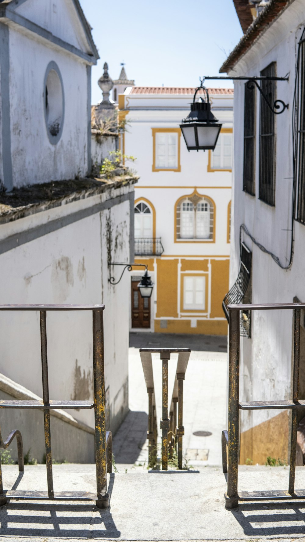 a couple of stairs leading to a building