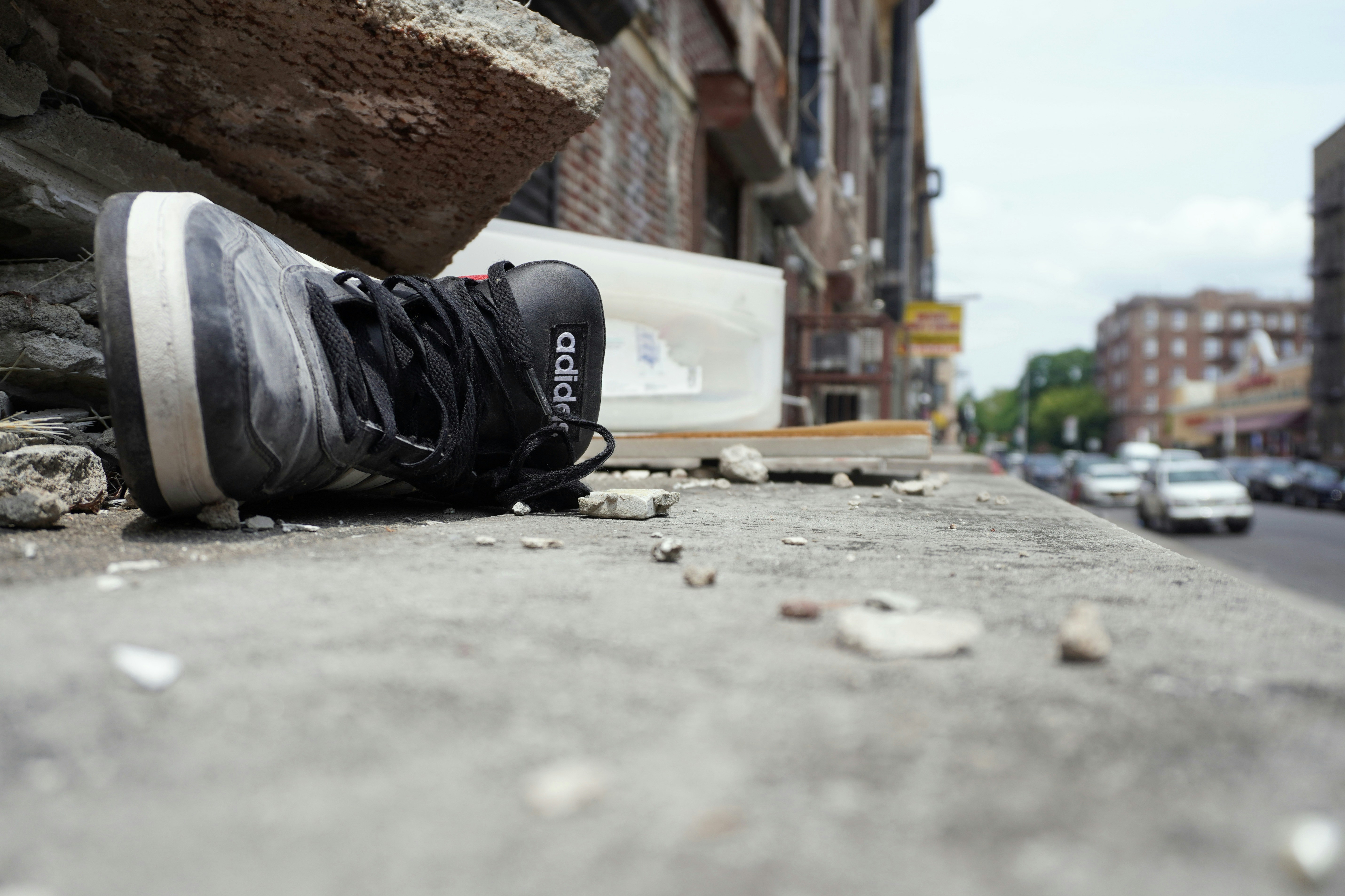 collected pedestrian crash evidence photos shoes police report