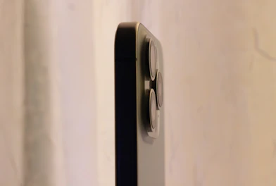 Side view of the iPhone case highlighting the raised camera protection.