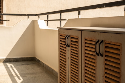 An outdoor terrace made of natural wood.
