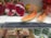 Several exotic fruits are displayed on a supermarket shelf. There are cut pieces of dragon fruits with dark seeds and vibrant pink flesh, as well as slices of papaya. A handwritten sign notes 'Sweet Papaya: 29,90' alongside a request not to squeeze the papayas. Below the fruits, packages of brown mushrooms are visible, and a box of Jolly Time popcorn is partly seen on the side.