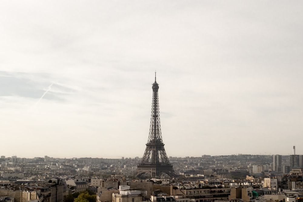 the eiffel tower towering over the city of paris