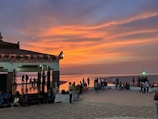 A vibrant sunset during a retreat gathering.