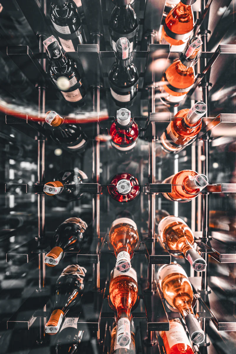 A wine cellar filled with lots of bottles of wine