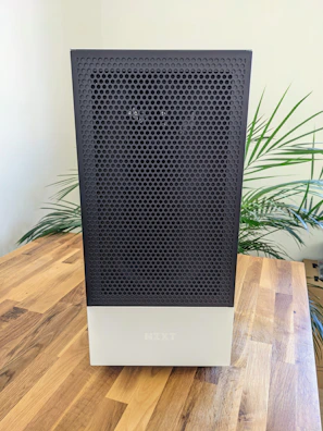 Side view of a high-end computer chassis showcasing clean lines and minimalist design.