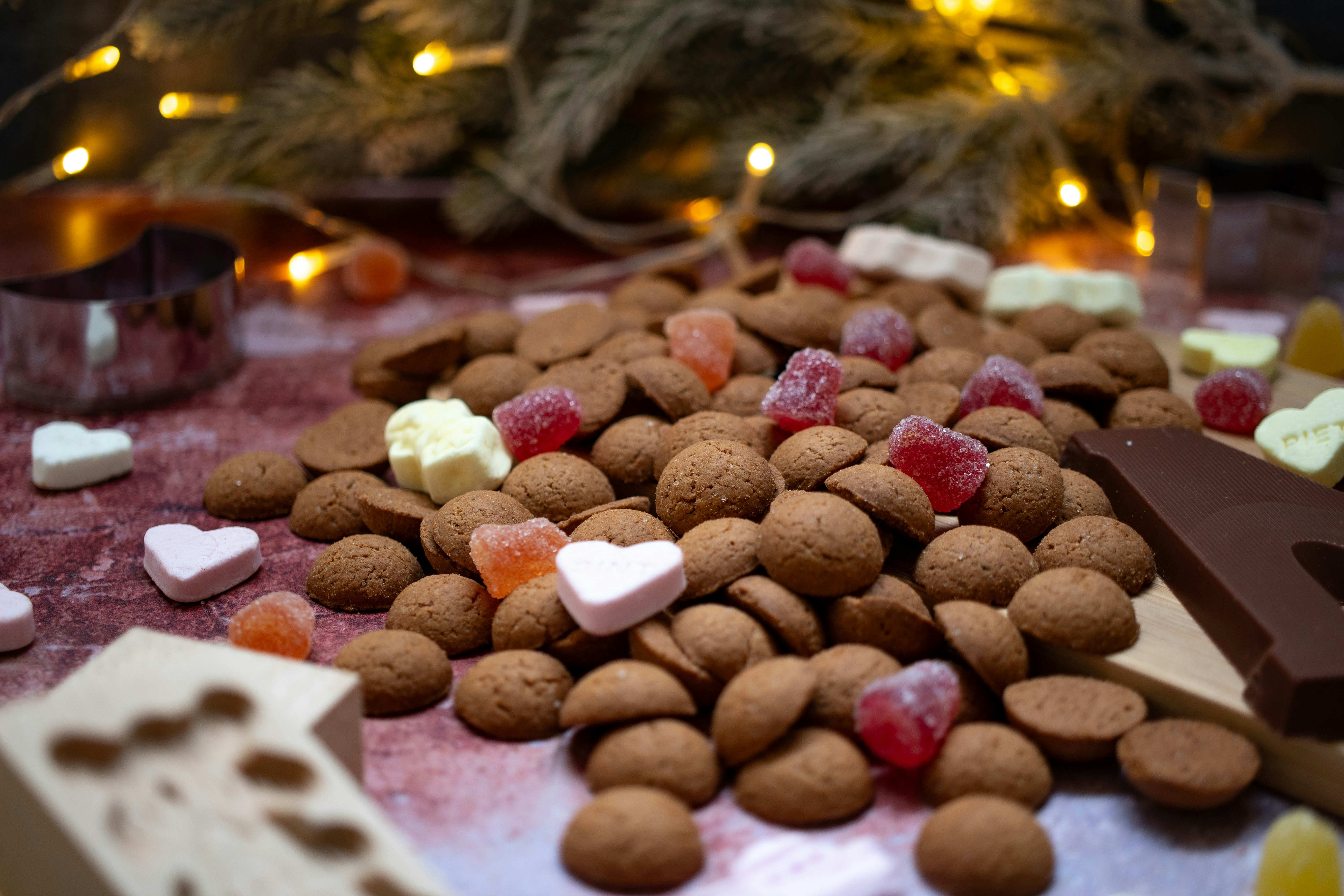 a table topped with lots of different types of candies