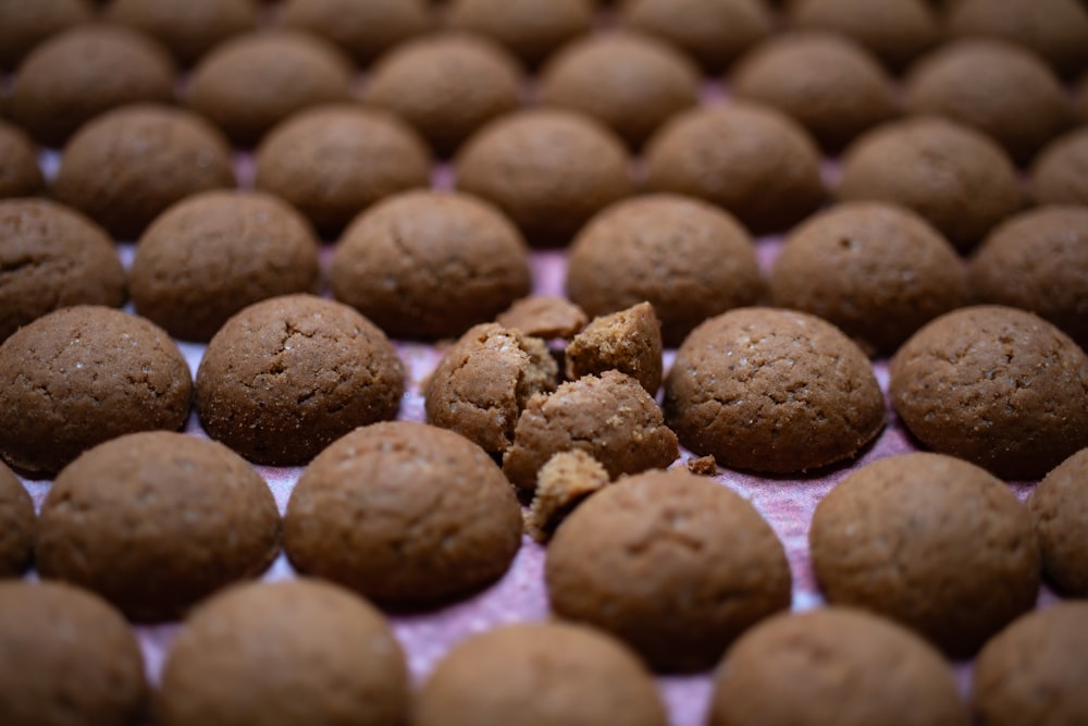 a close up of a tray of cookies