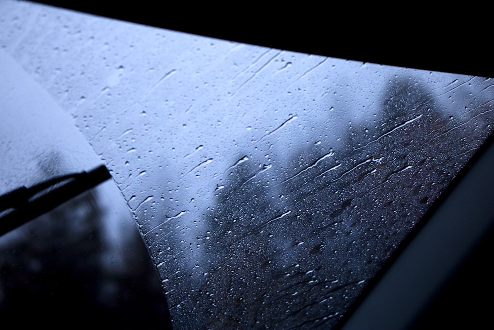 a window with rain drops on it