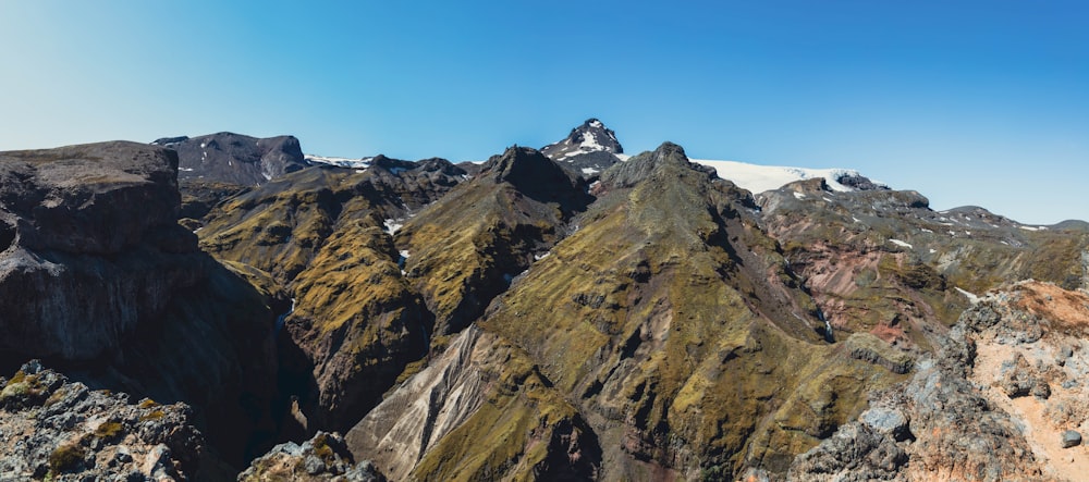 a group of mountains with snow on top of them