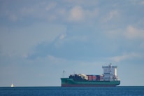 A cargo ship loaded with cars ready to sail