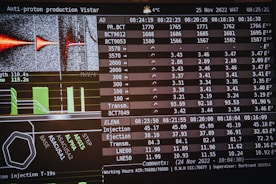 a computer screen with a bunch of data on it