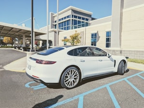 A sleek modern car equipped with accessibility features for people with disabilities.