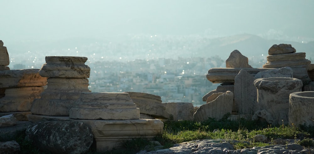 a view of a city from the top of a hill