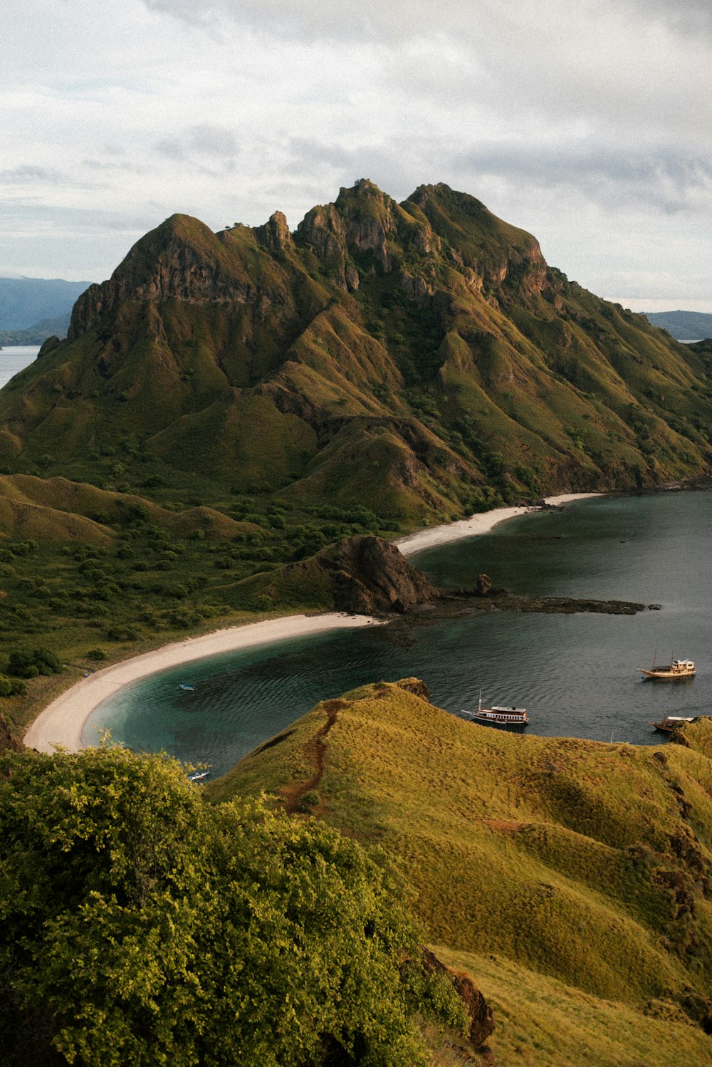 a large body of water surrounded by mountains