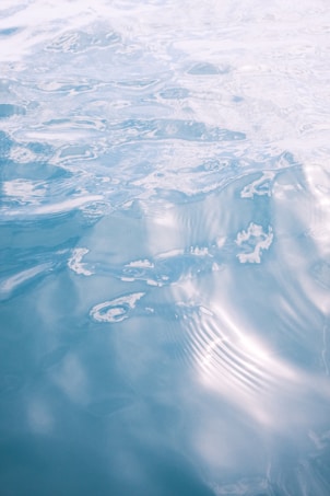 The image displays the surface of water with gentle ripples and reflections, creating a serene and calming visual effect.