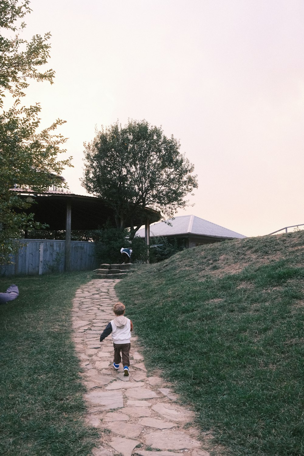 a little boy that is standing in the grass