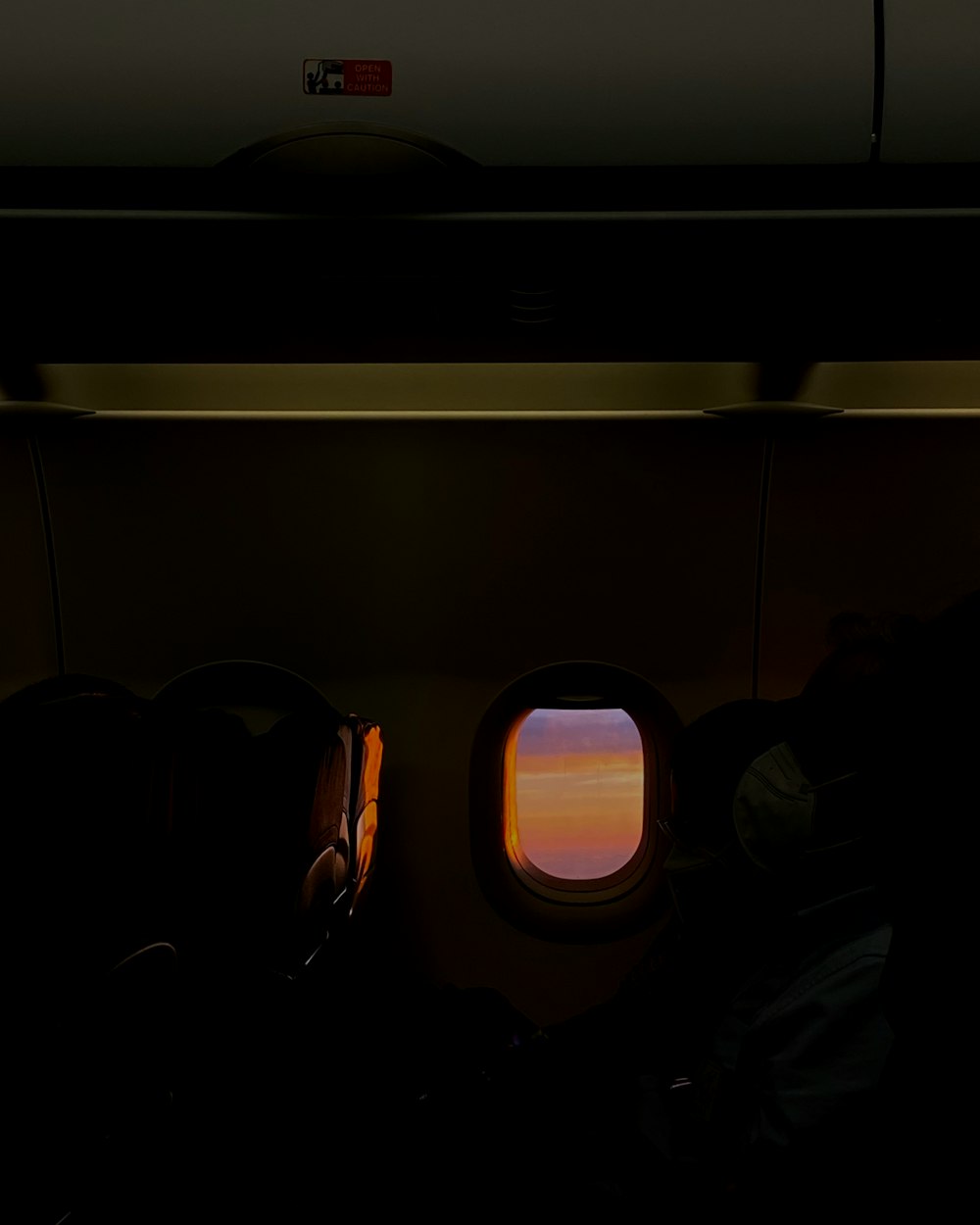 a view of the inside of an airplane window