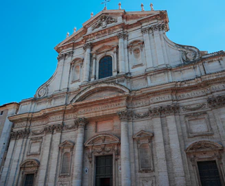 Historic church facade in Cavite, showcasing intricate colonial architecture.