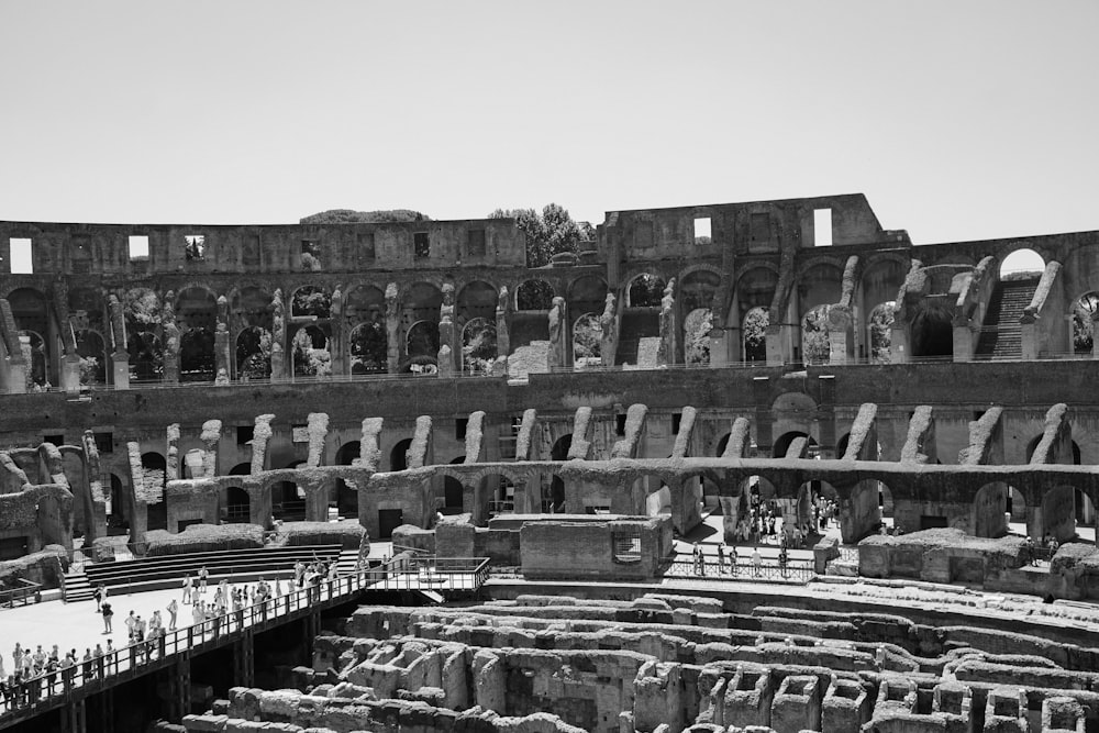 a black and white photo of the interior of the colossion