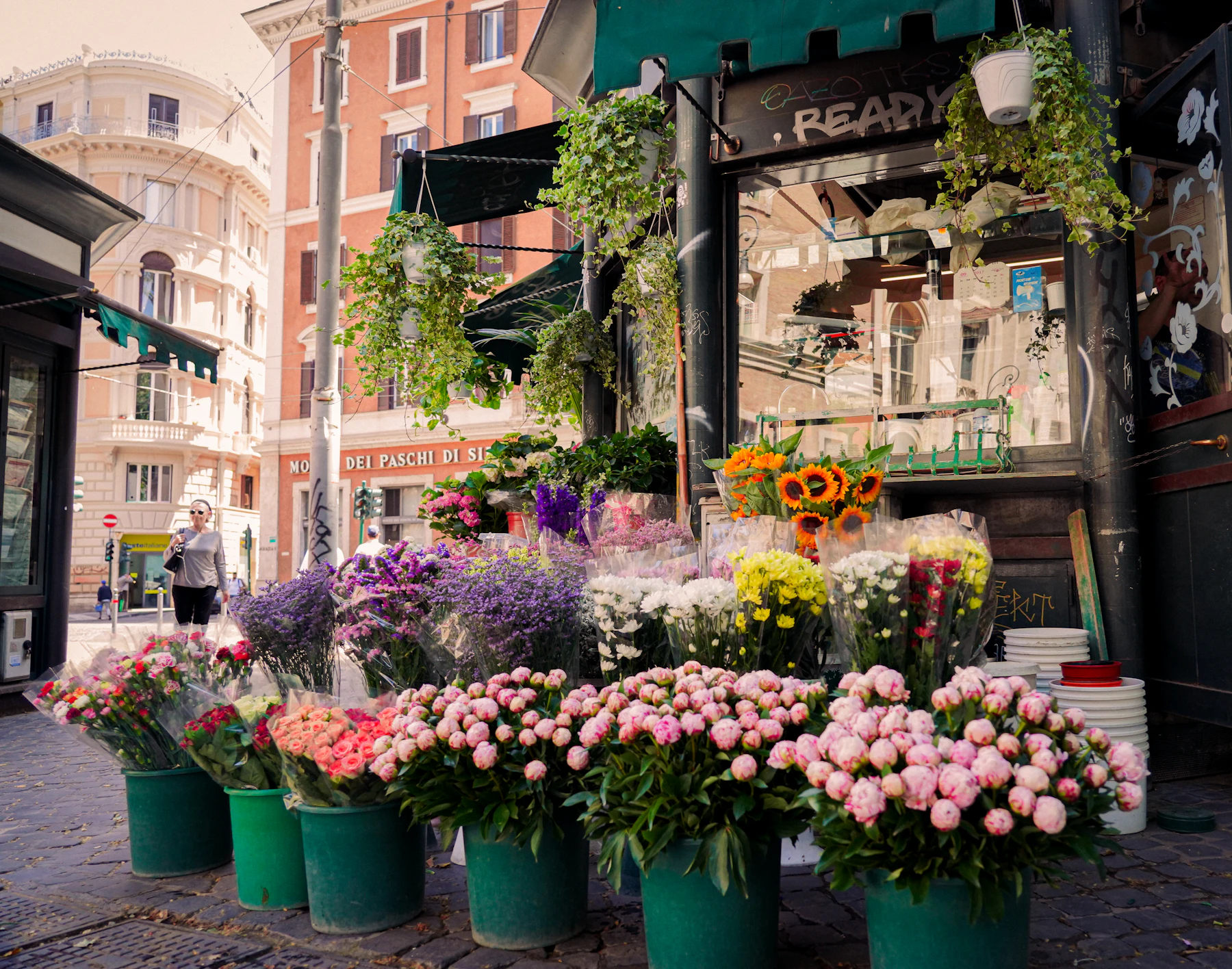 Florist designing a bouquet