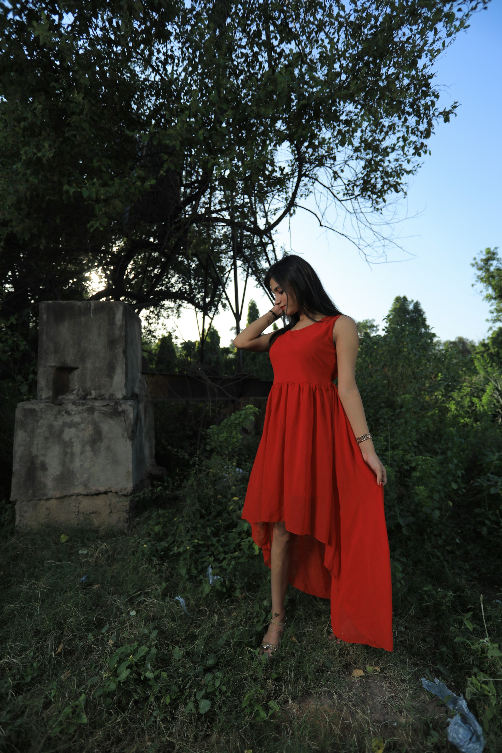 woman holding dried flower