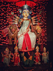 Illustration of Rati, goddess of passion, surrounded by blooming lotuses.