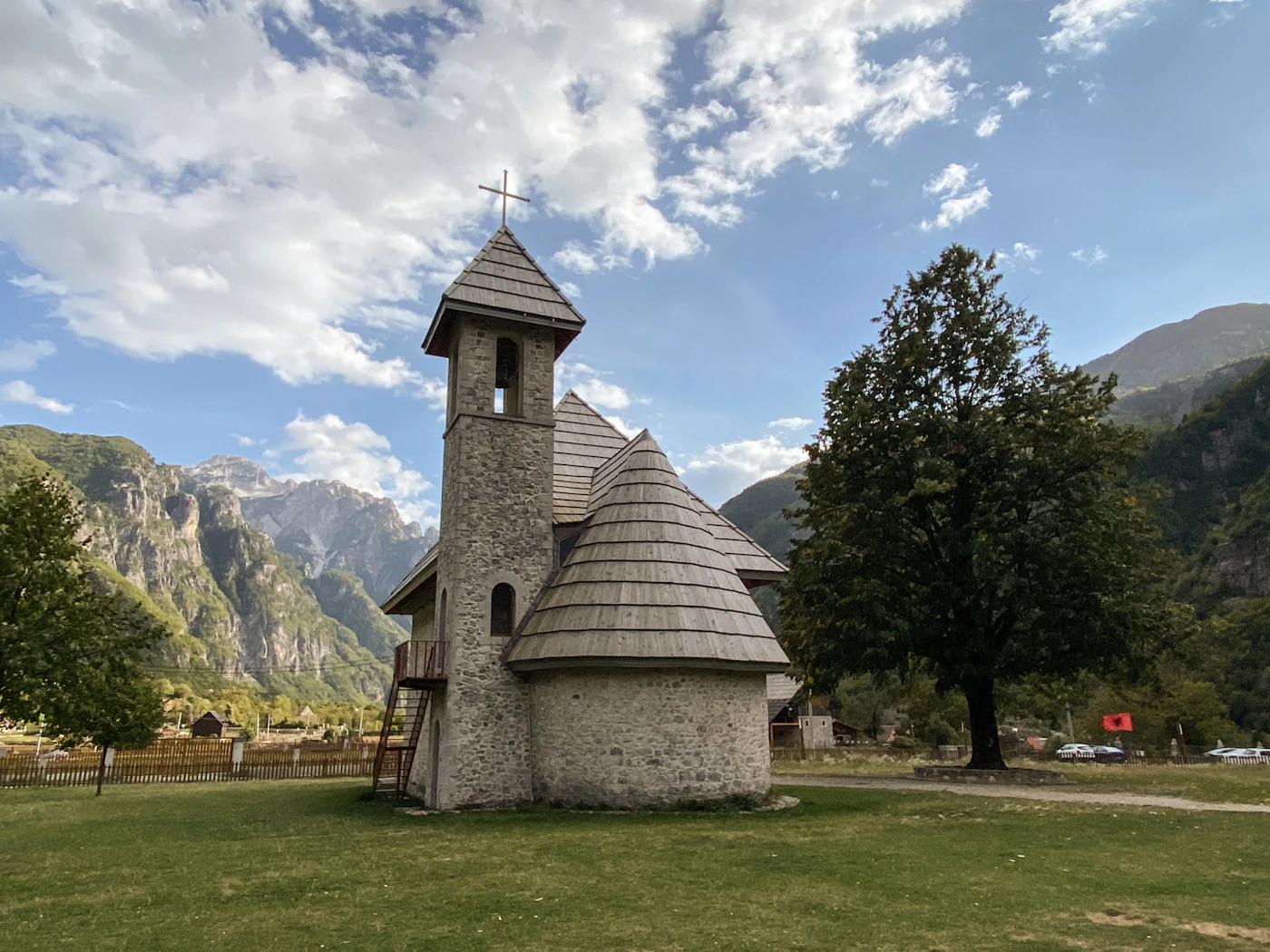 Theth village and the Albanian Alps in northern Albania