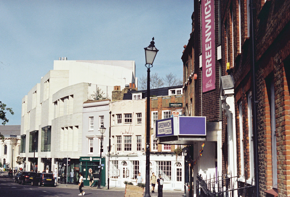 A lively London neighbourhood street in Greenwich