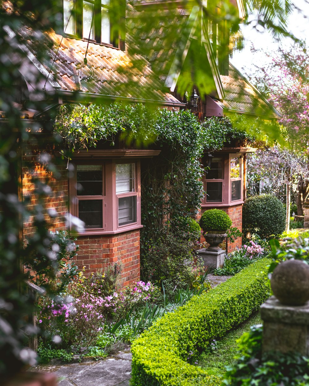 a house with a garden in front of it