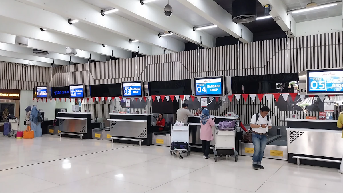 Airport check-in counter representing check-in procedures covered in ARK People Solutions ground handling training in Dubai