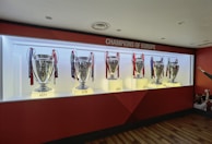 Detailed shot of limited edition RB Leipzig signed memorabilia in a glass case