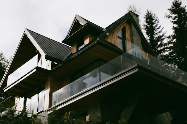 Exterior view of a contemporary home emphasizing balanced proportions, thoughtful materials, and harmony with nature.