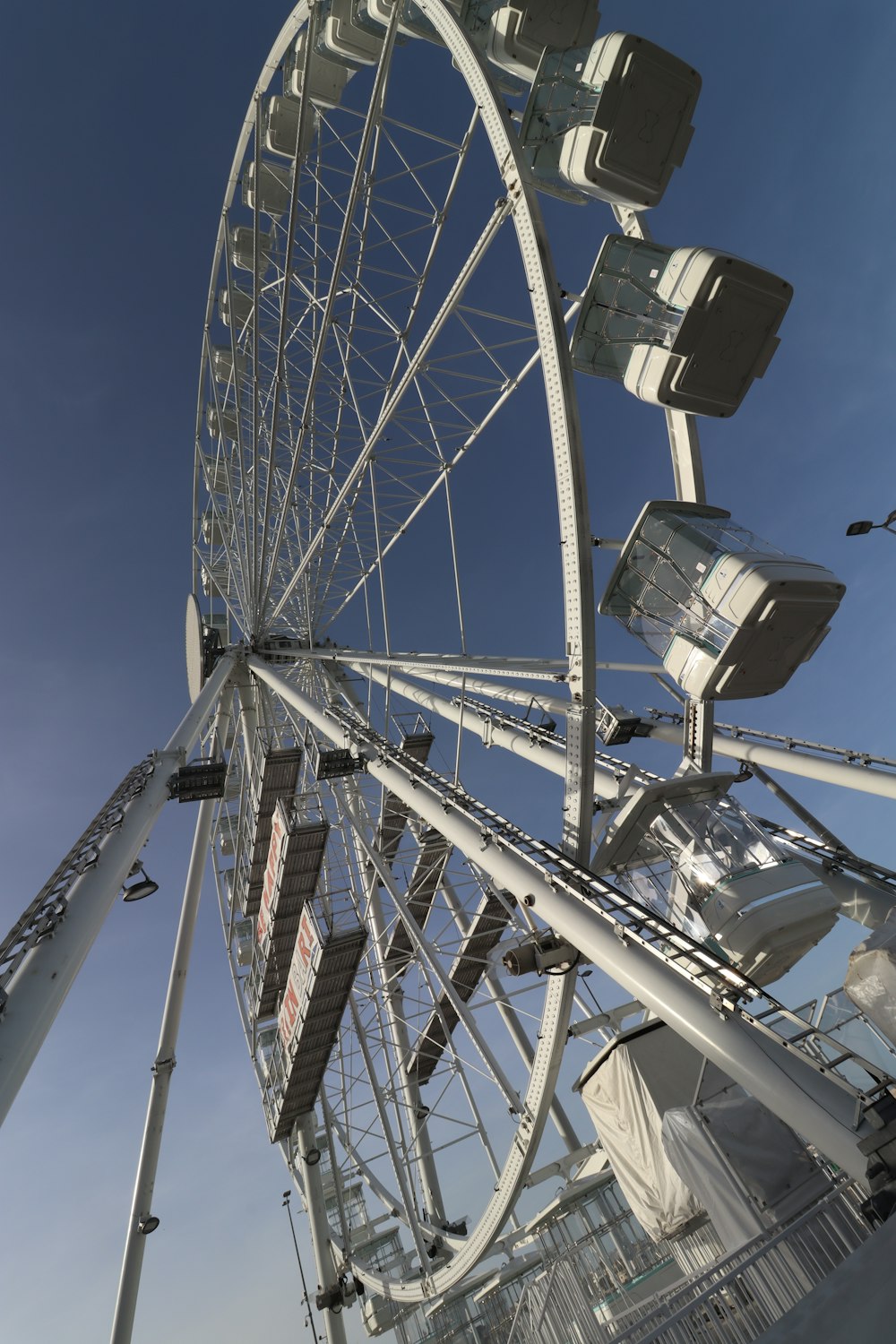 a ferris wheel with a blue sky in the background