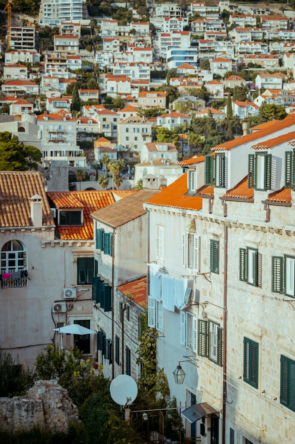 a view of a city from a hill