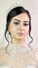 a woman wearing a tiara and a veil