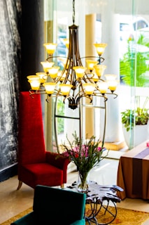 Elegant lighting fixtures illuminating a stylish living room setting.