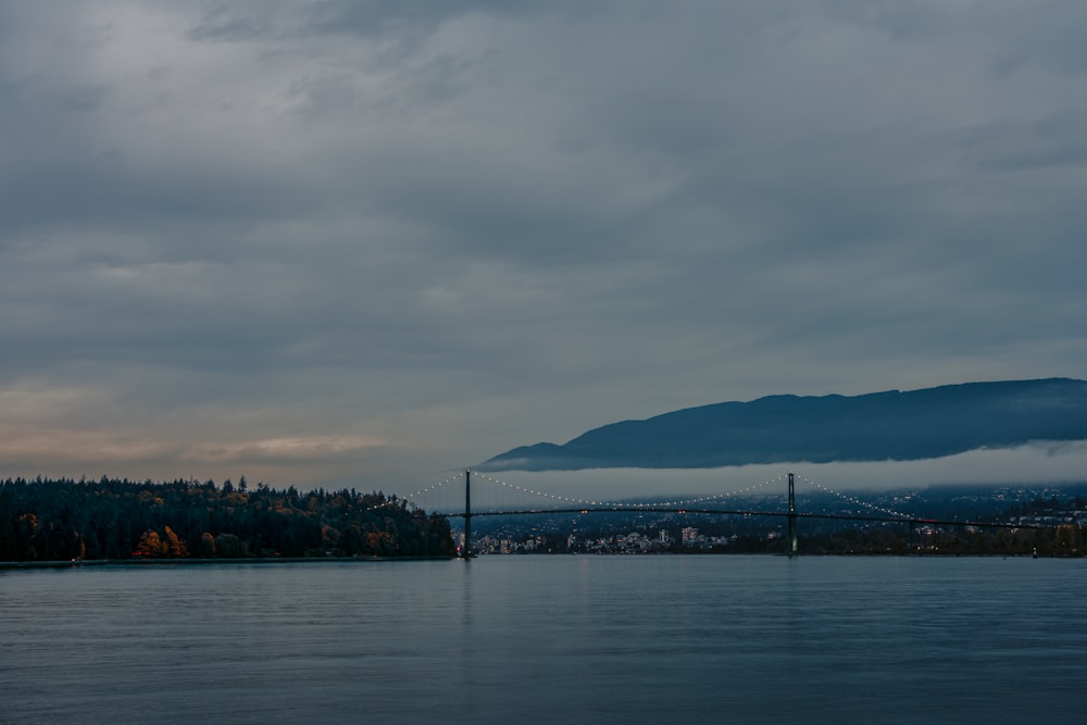 a large bridge over a large body of water