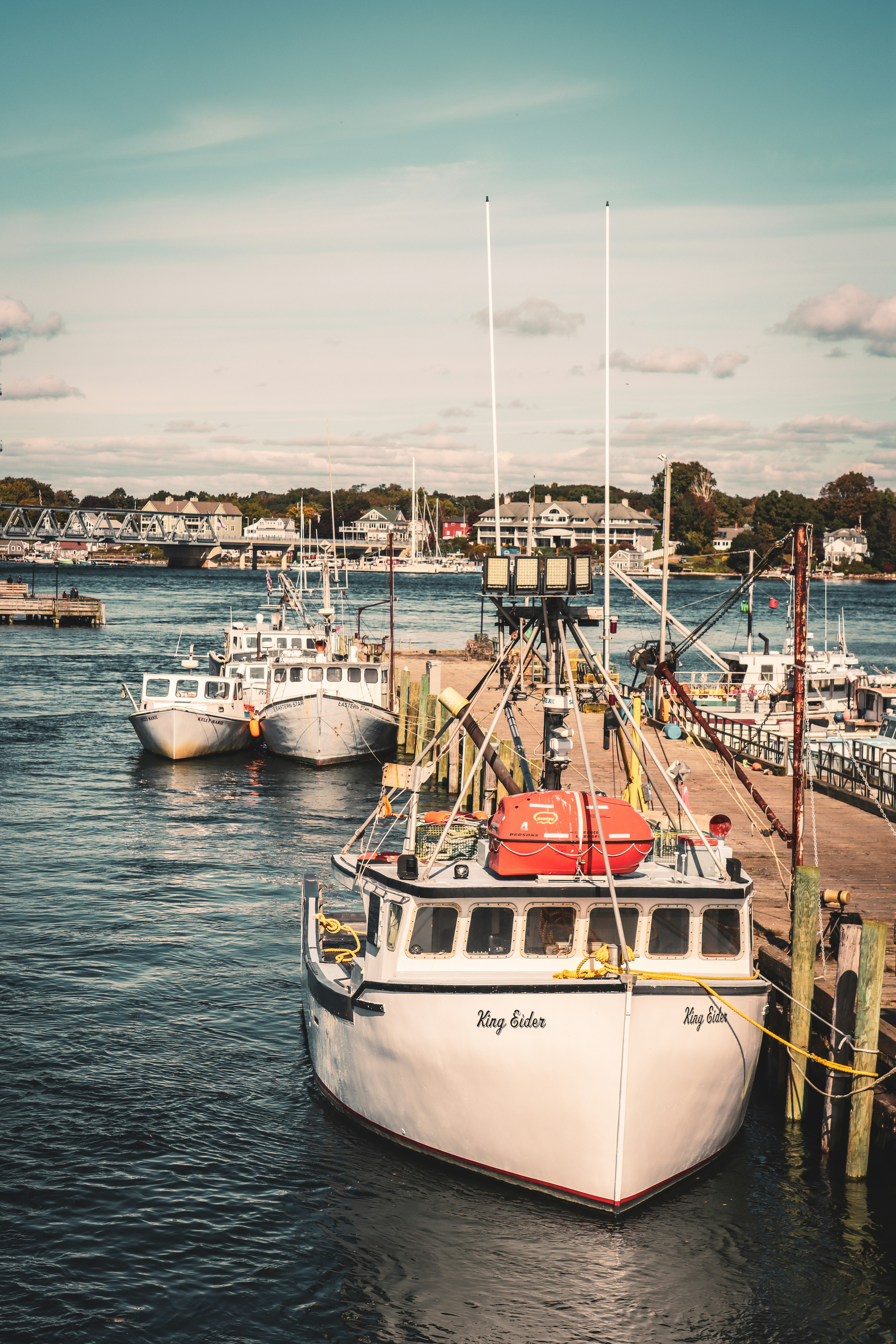 a couple of boats that are sitting in the water