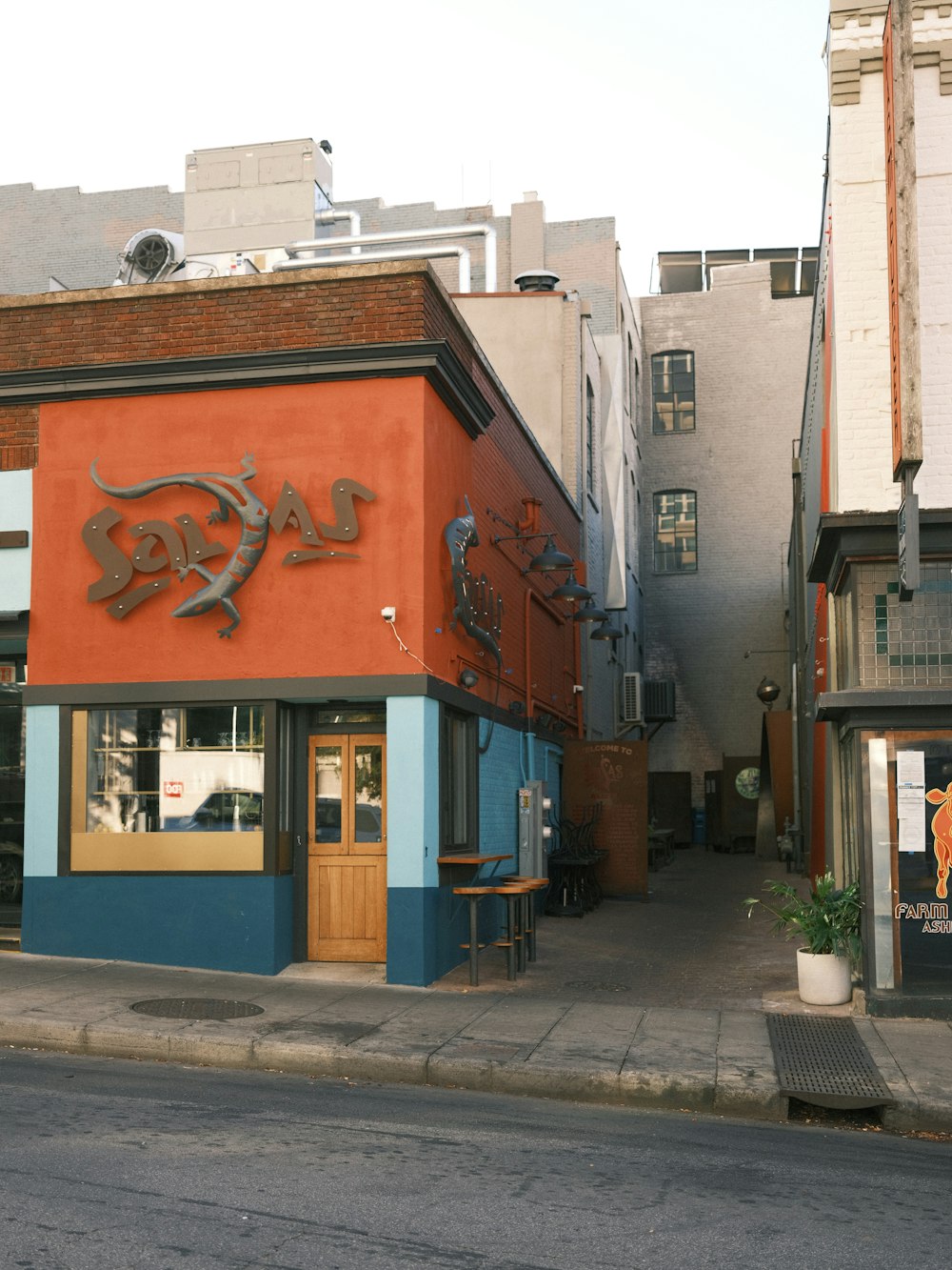 a building with a sign on the front of it