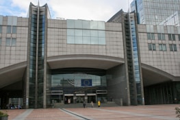 Euroguard headquarters building with the European flag flying prominently outside.