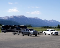 An open environment RV storage area with plenty of space.